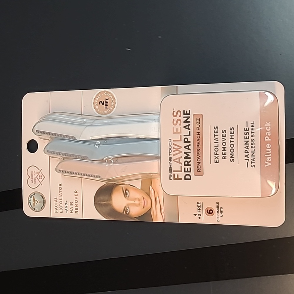 Finishing Touch Flawless DermaPlane Facial Exfoliator And Hair Remover 6 Count